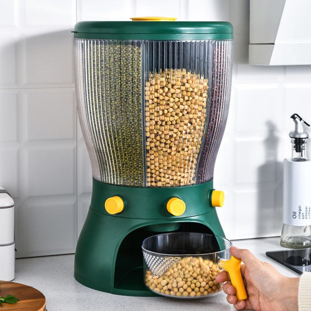 4 Partition Rotating Cereal Dispenser (10KG Capacity)