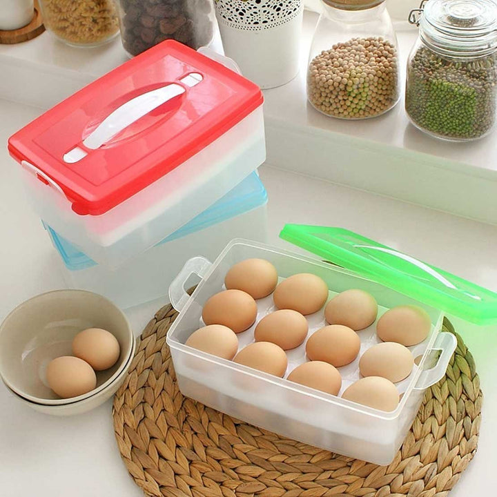 24 Grid Egg Holder Double Layer Storage Box