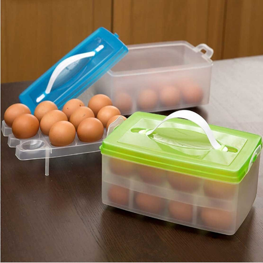 24 Grid Egg Holder Double Layer Storage Box