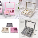 Velvet Rings & Earrings Organizer Storage Box