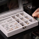 Velvet Rings & Earrings Organizer Storage Box