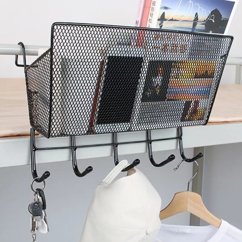 Bedside Iron Storage Basket Hanging With Hook