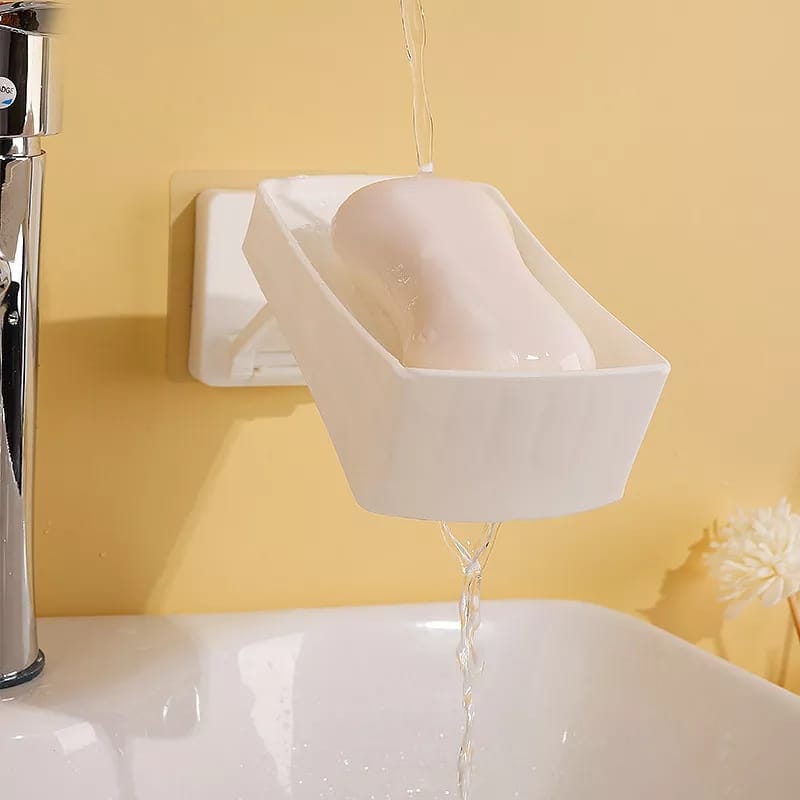 Dream Lifestyle Soap Dish Holder, Wall-Mounted Soap Holder Foldable Soap Box