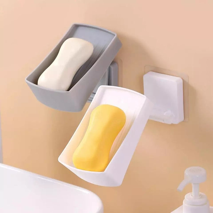 Dream Lifestyle Soap Dish Holder, Wall-Mounted Soap Holder Foldable Soap Box