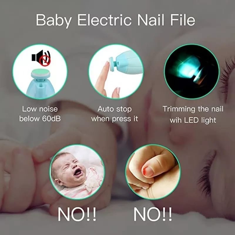 Baby Nail File Clippers Electric Trimmer for Newborn Toddler Kids Adult