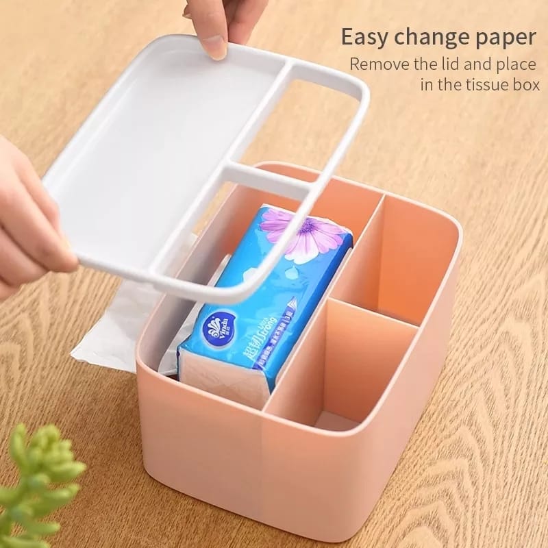 Multi-Functional Desk Storage Box Remote Control Case Cosmetic Organizer Holder Suction Paper Tissue Box