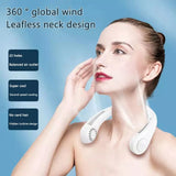 Bladeless Neck- Fan, 360° Cool-ing Necklace Fan 3 Speeds Hanging Neck- Fan,