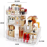 360° Rotating Makeup Organizer Stand with Cosmetic Holder Tray | Acrylic