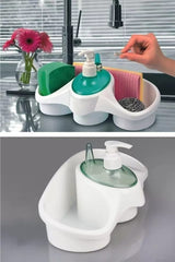 Sponge Holder And Soap Dispenser Sink Organizer