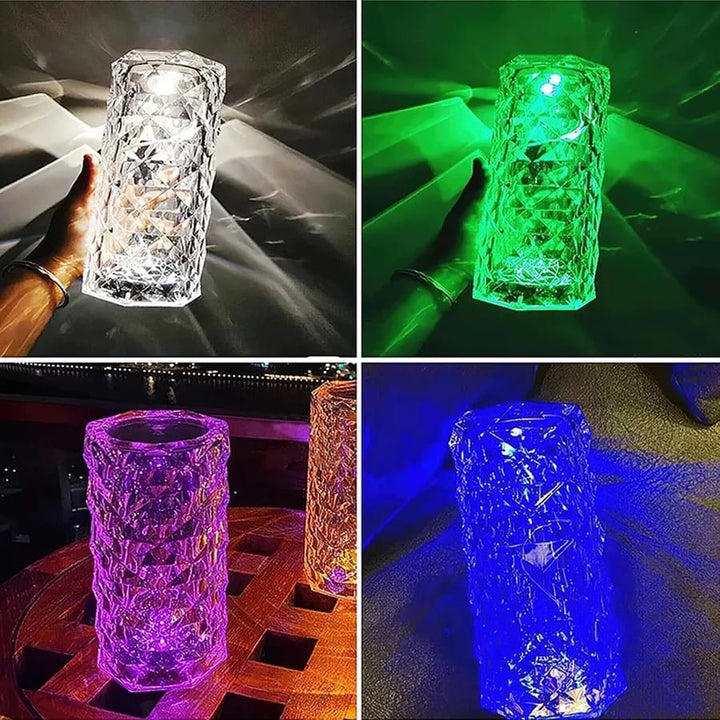 Crystal Rose Diamond Night Lamp - USB Remote Desk Lamp - 16 Color RGB Changing Mode LED Lights