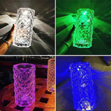 Crystal Rose Diamond Night Lamp - USB Remote Desk Lamp - 16 Color RGB Changing Mode LED Lights