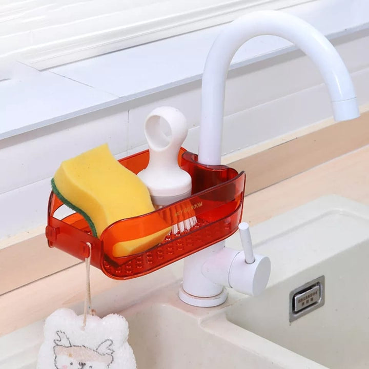 New 2 in 1 Home Sink Organizer Plastic Detachable Hanging Faucet Drain Rack
