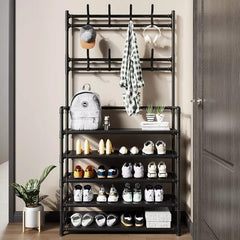 Multifunction 5 Layers Shoe Rack  With Clothes  Rack