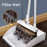 Broom and Dustpan Set for Home, 180 Degree Rotating Broom Set Indoor,