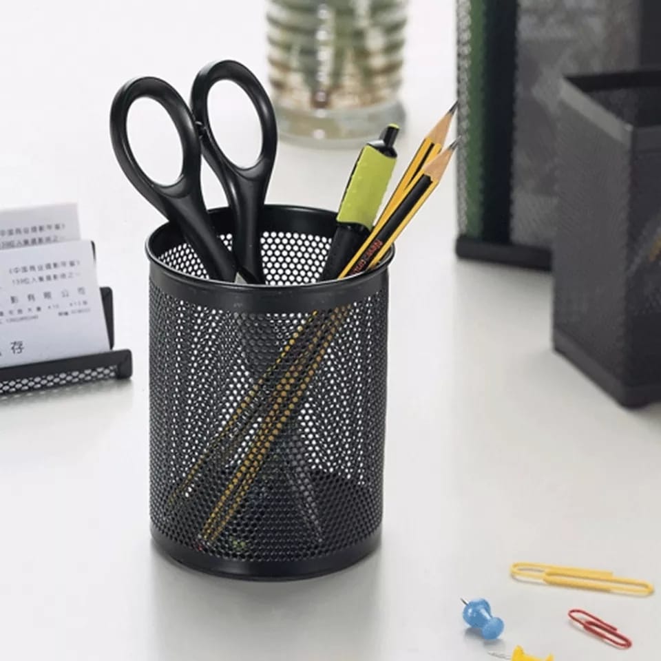 Metal Pen and Pencil Holder, Oval Shaped