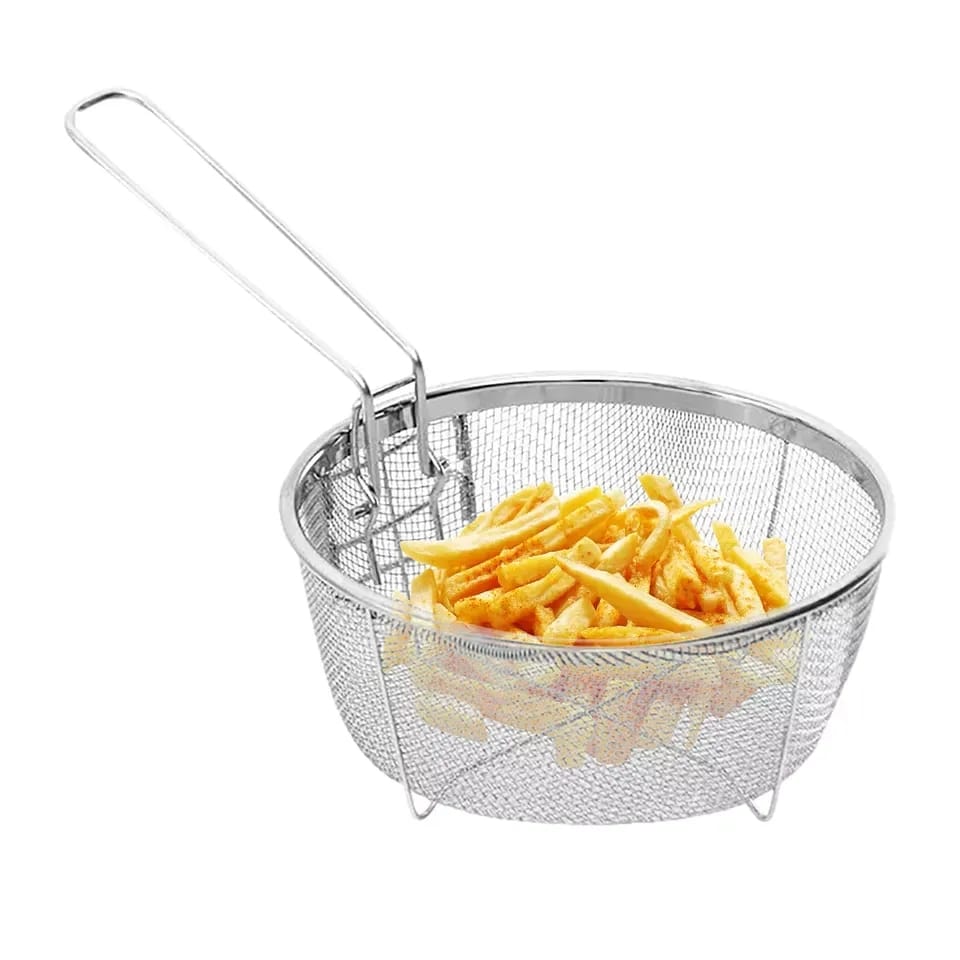 Frying Basket Portable Stainless Steel Chip Deep Fry Chicken Basket with Handle