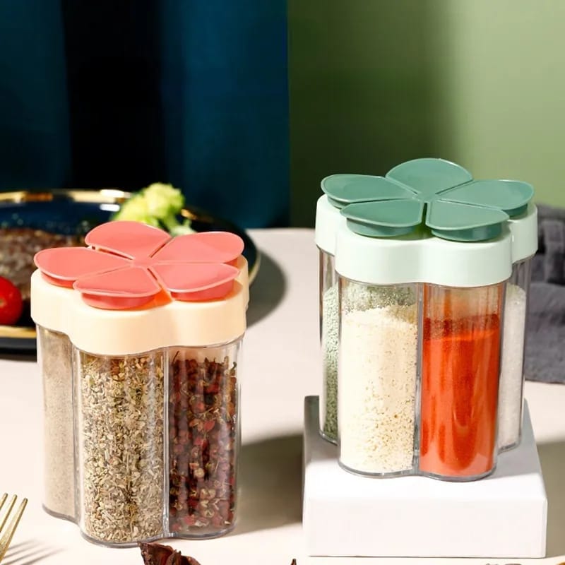 5 in 1 Spice Container Salt and Pepper Shaker Transparent Seasoning Shaker