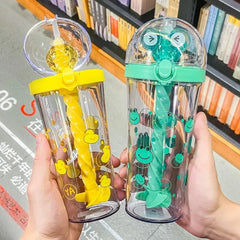 Creative Plastic Water Bottle For Children Cold Water bottle Kid Straw Water Bottle BPA Free