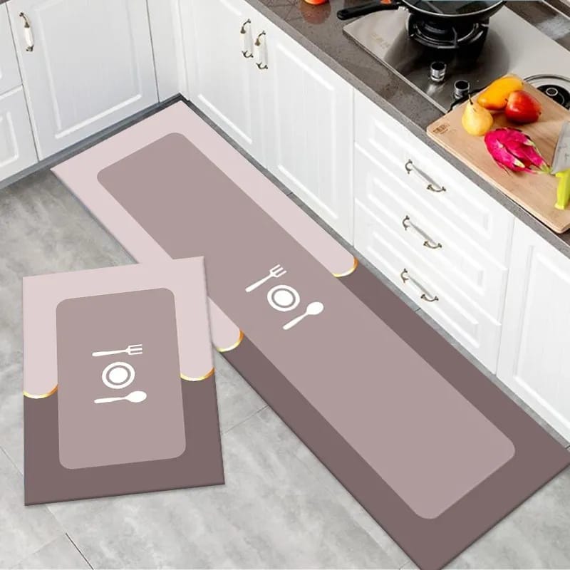 2Pcs Set Kitchen Floor Mat Non Slip-B
